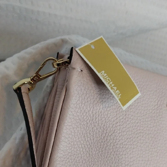 Michael Kors Powder Blush Large Triple Gussett Crossbody Bag Genuine Leather - Picture 4 of 11